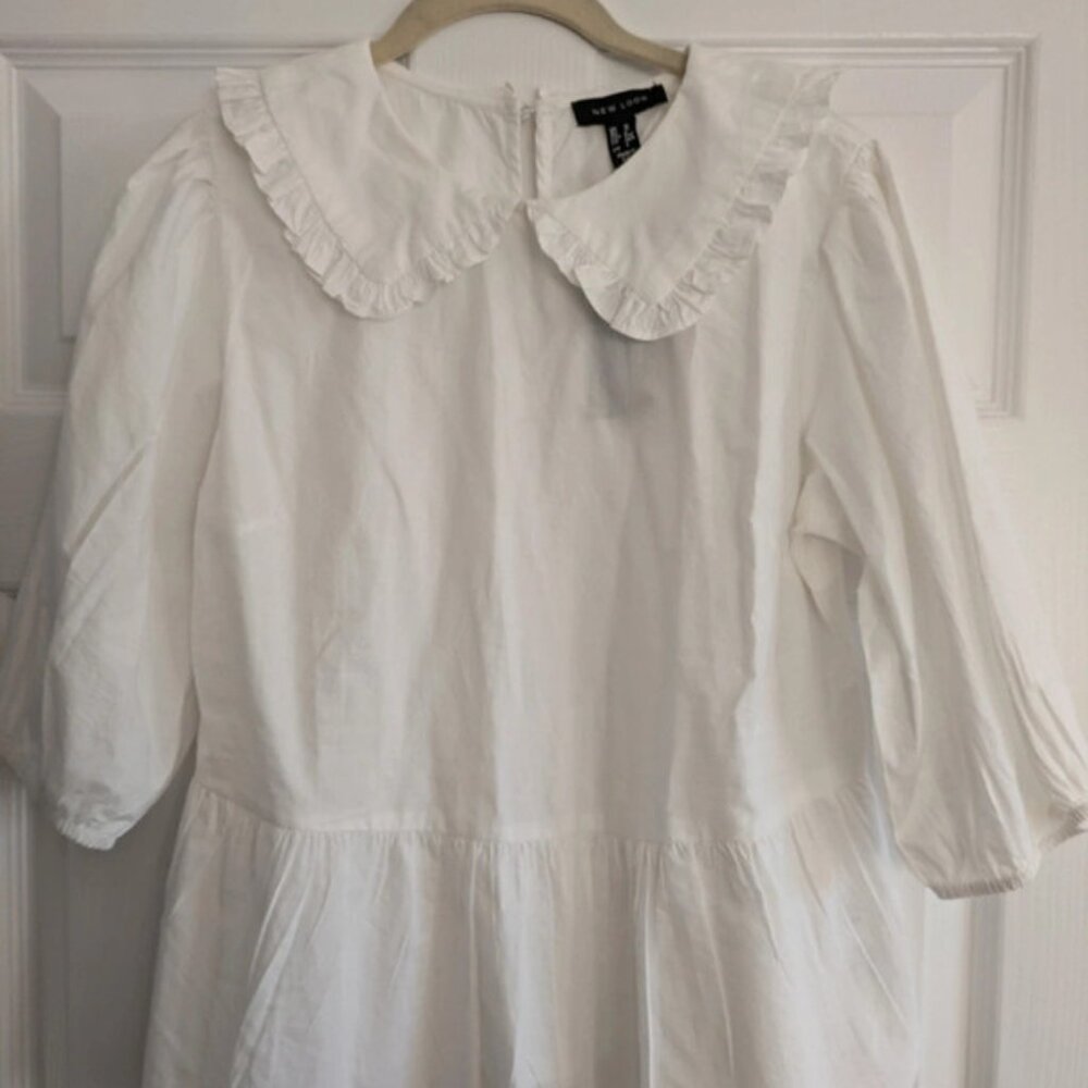 New Look peplum blouse with frill collar